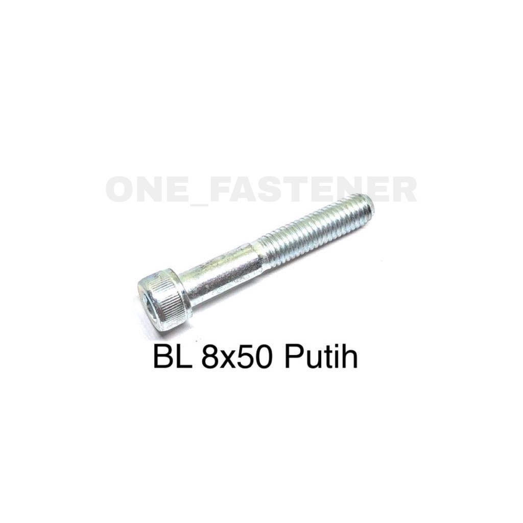 Baut L M8x50 Putih L6 8mm 5cm 8x50 hex socket Heads cap screw 12