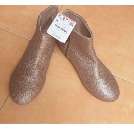 zara girls glitter ankle boots pink anak gliter original