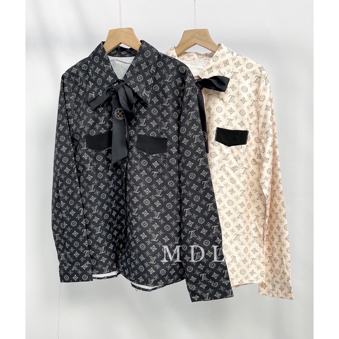 MDLV ~ 5651 Elvira Tie Neck Shirt Atasan Blouse ELVY Kemeja Korea Look Fashion import