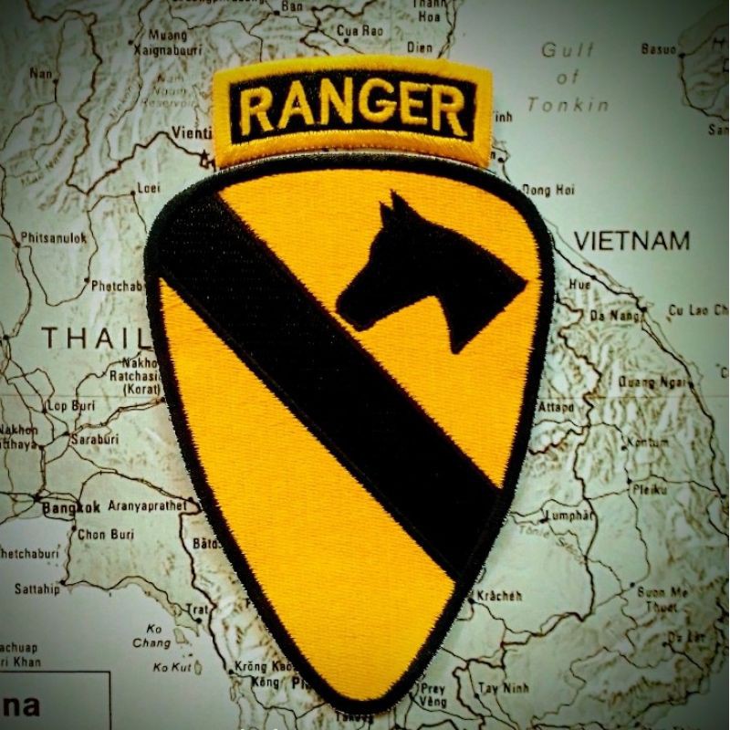Patch 1st Cavalry Division Ranger Tab US Army Emblem Bordir Military