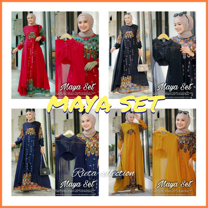 FASHION MUSLIM PAKAIAN WANITA GAMIS MAYA SET MAXY TERBARU TERLARIS TERMURAH