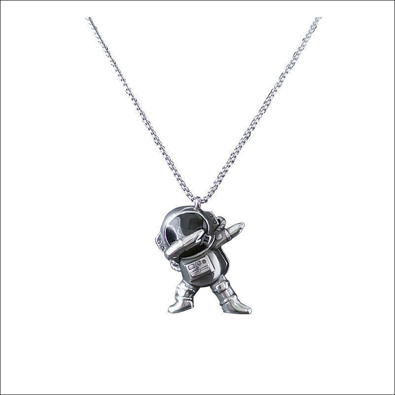 In street fashion keren astronot kalung pasangan ornamen spaceman kalung hip-hop sweater lanyard lio