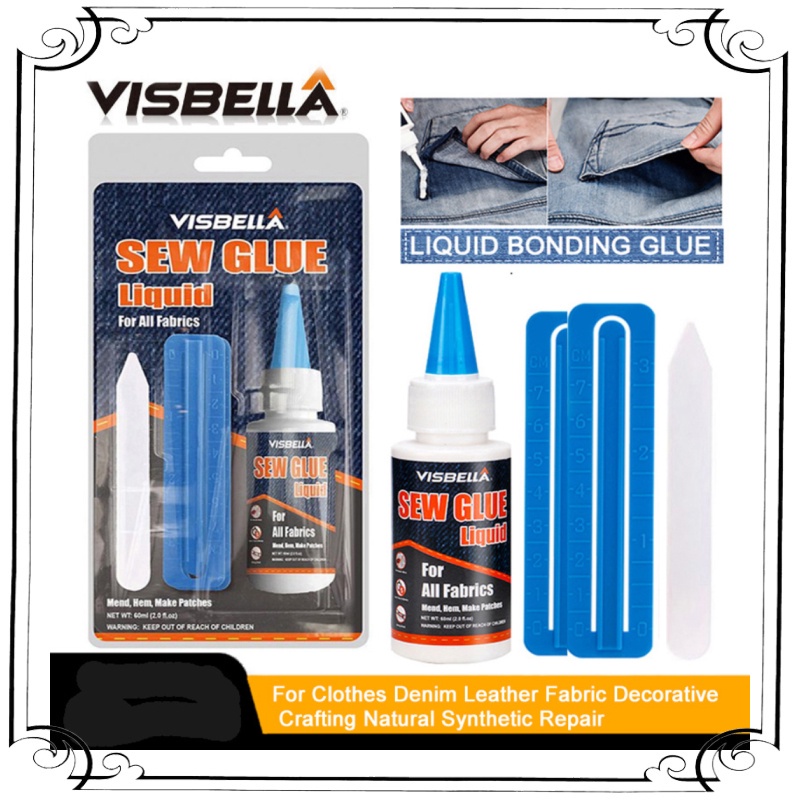 GS8 Cairan Liquid Lem Perekat Khusus Kain Kulit Sew Glue Repair Kit 60ml VISBELLA 255 Transpare