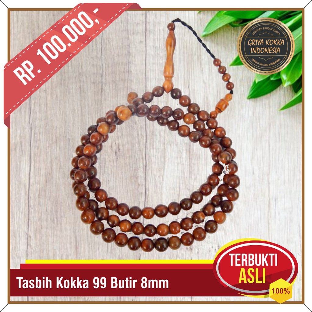 Tasbih Kokka 99 Butir 8mm - Tasbih Kaukah Kaokah - Tasbih Kayu