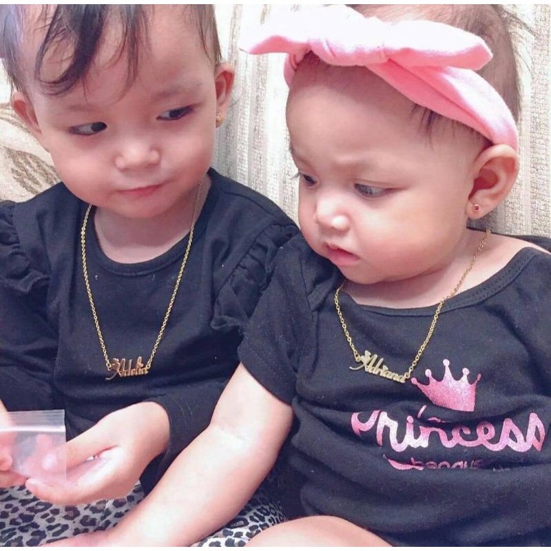 Kalung Nama titanium anti karat anak-Dewasa Necklace custom