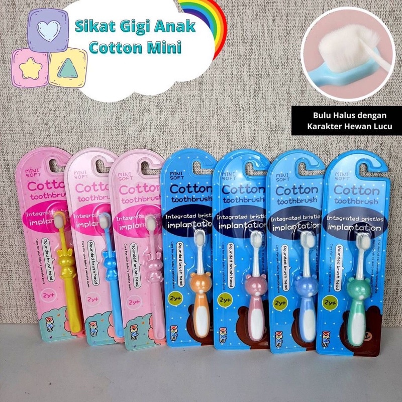 Sikat Gigi Anak (2-10tahun) Bulu Lembut | Cotton Toohbrush Import