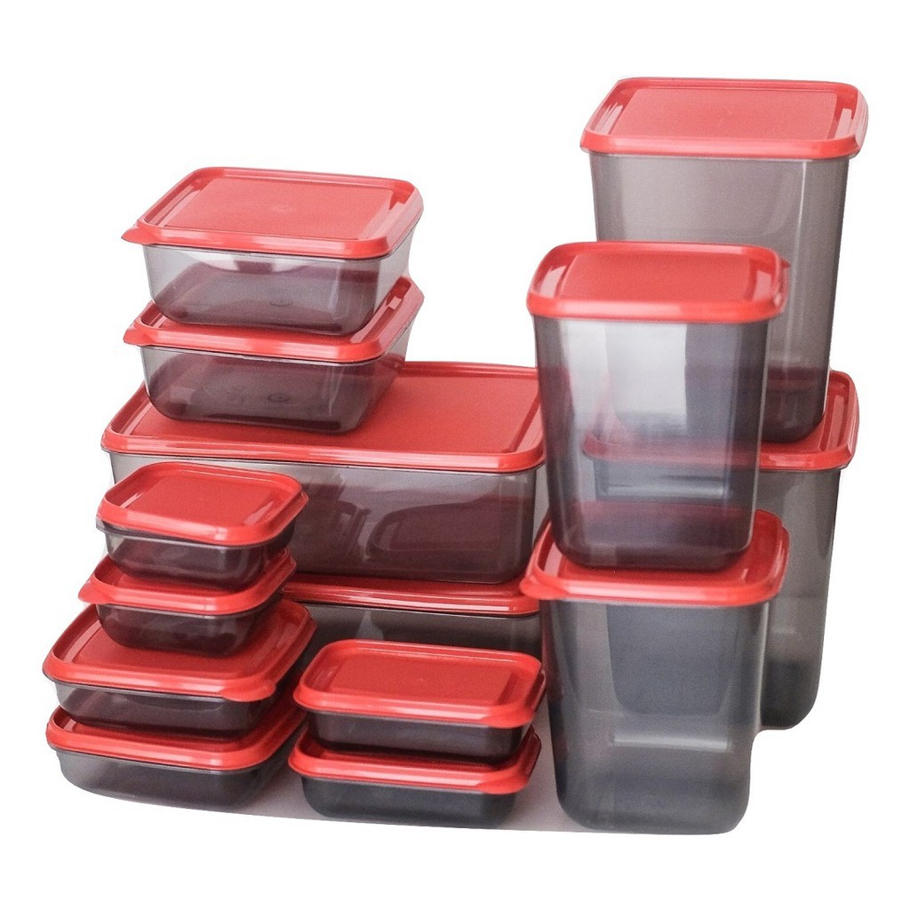 TOPLES CALISTA OTARU SMOKE 14PCS TOPLES KULKAS SERBAGUNA SET FOOD CONTAINER/CALISTA FOOD GRADE/FOOD PREPARATION/FOOD ORGANIZER/FOOD STORAGE/OTARU SET 14 PCS