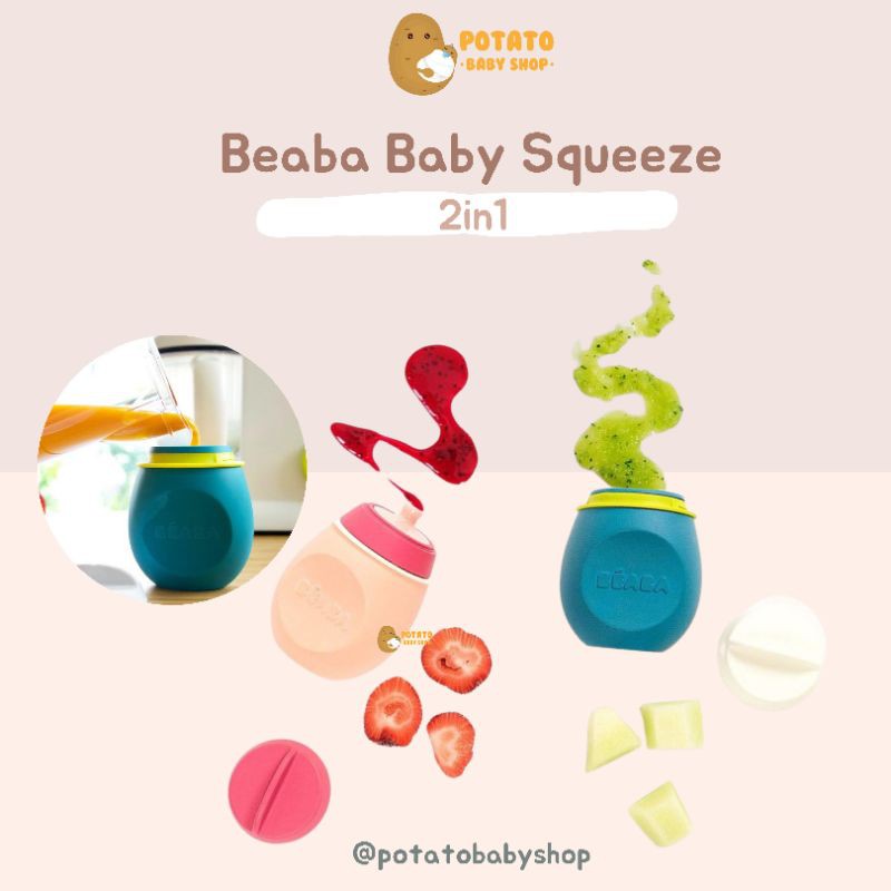 Beaba Baby Squeeze 2in1 - Tempat Makan Silicone Anak