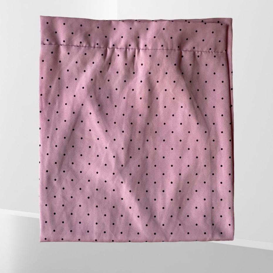 ROK POLKA L-XL-XXL/ROK PANJANG WANITA MOTIF POLKADOT/MAXI SKIRT A-LINE-pink muda