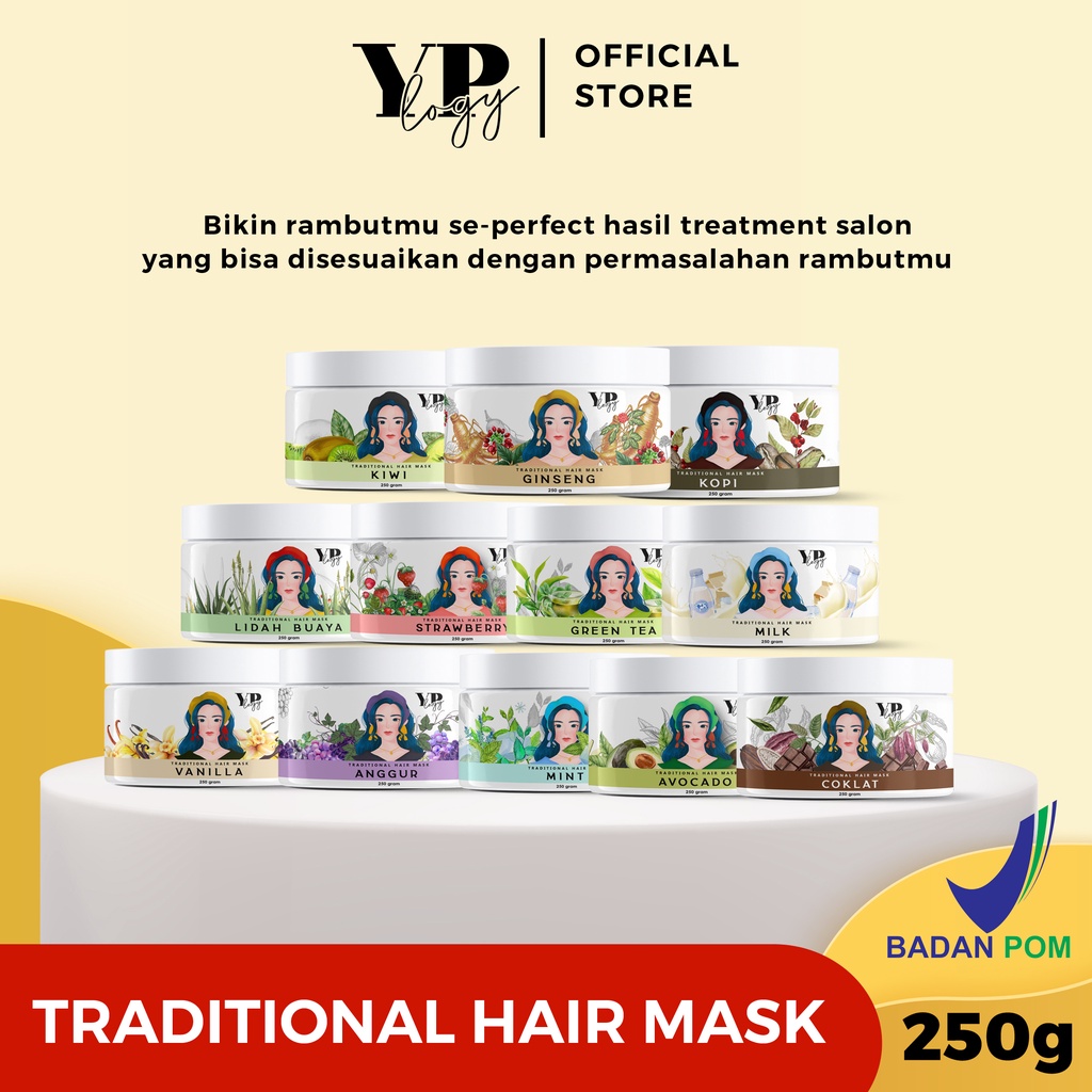 YPLOGY Traditional Hair mask Masker Rambut ala salon Dengan Argan Oil &amp; Vitamin E