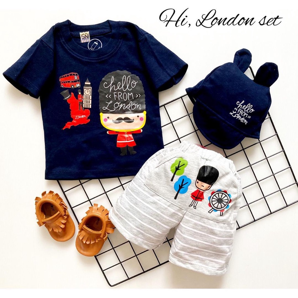 DANCE MONKEY babeebabyshop papa is my hero stelan anak setelan anak grosir baju bayi grosir baju anak LIL EXPLORER / HI LONDON / DOUBLE DECKER /  whALEY SET  HAPPY KOALA hugie bruno cubby