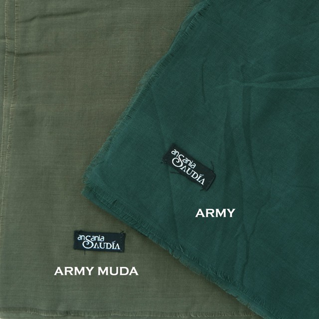  Jilbab  Saudia  Rawis Warna  Army  Voal Motif