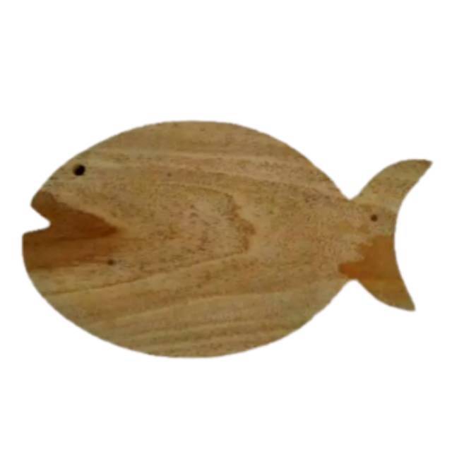 (BISA COD) Telenan Besar Bentuk Ikan Ukuran 20 cm Bahan Kayu - Souvenir Unik dan Cantik khas Jogja