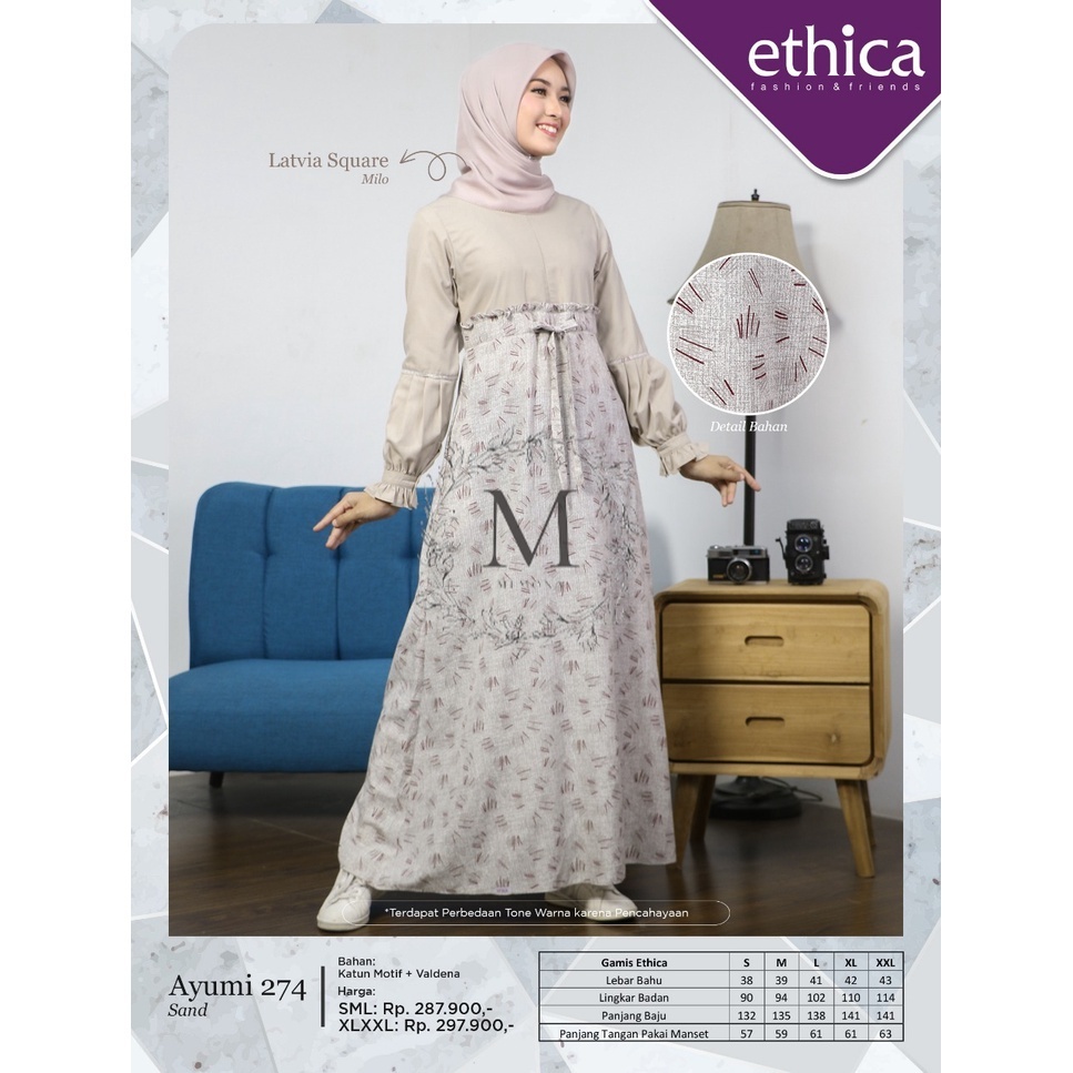GAMIS ETHICA AYUMI 274 SAND GREY TERBARU 2021