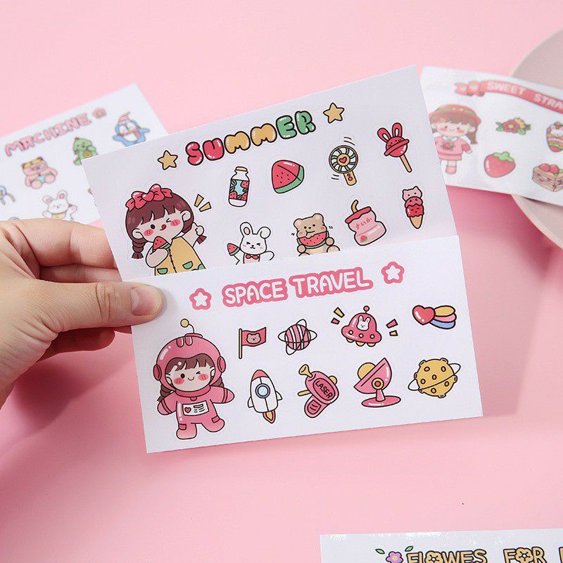 

[1 LEMBAR] STICKER DEKORASI TUMBLR STICKER DECO PHOTOCARD JOURNAL SCRAPBOOK STICKER KIT DECO GELAS DIARY