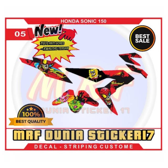 dekal Honda sonic 150 stiker decal Honda Sonic 150 decal stiker Honda sonic stiker motor  sonic 05