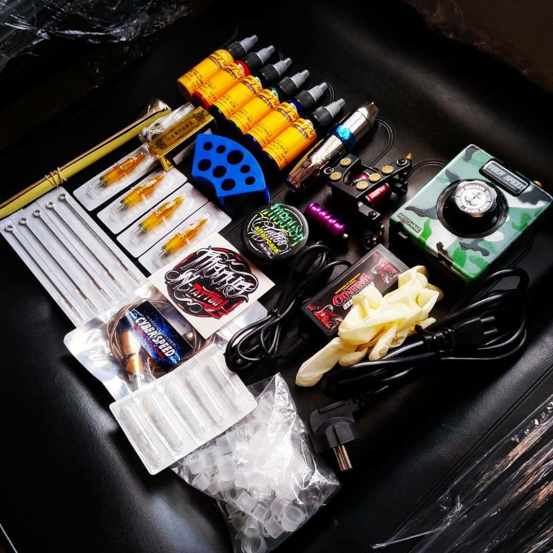 

Profesional set tattoo kit pro pen gun rotary machine