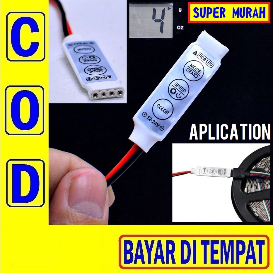 19C  Modul Led Rgb 4 Pin Controller Dimmer Rgb Kontroler Controler 12v - 24v 6a 12 Volt 24 Volt