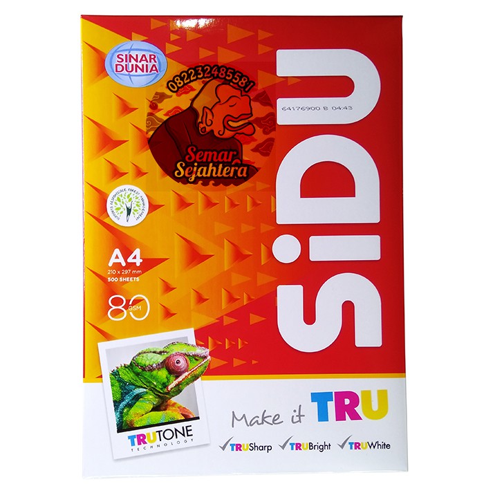

[RIM] KERTAS HVS SIDU A4 80 GSM SINAR DUNIA KERTAS FOTOKOPI^
