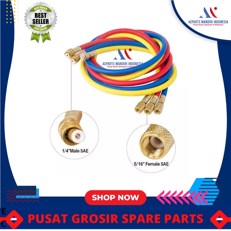 selang manifold R410/R32 1 set panjang 100cm