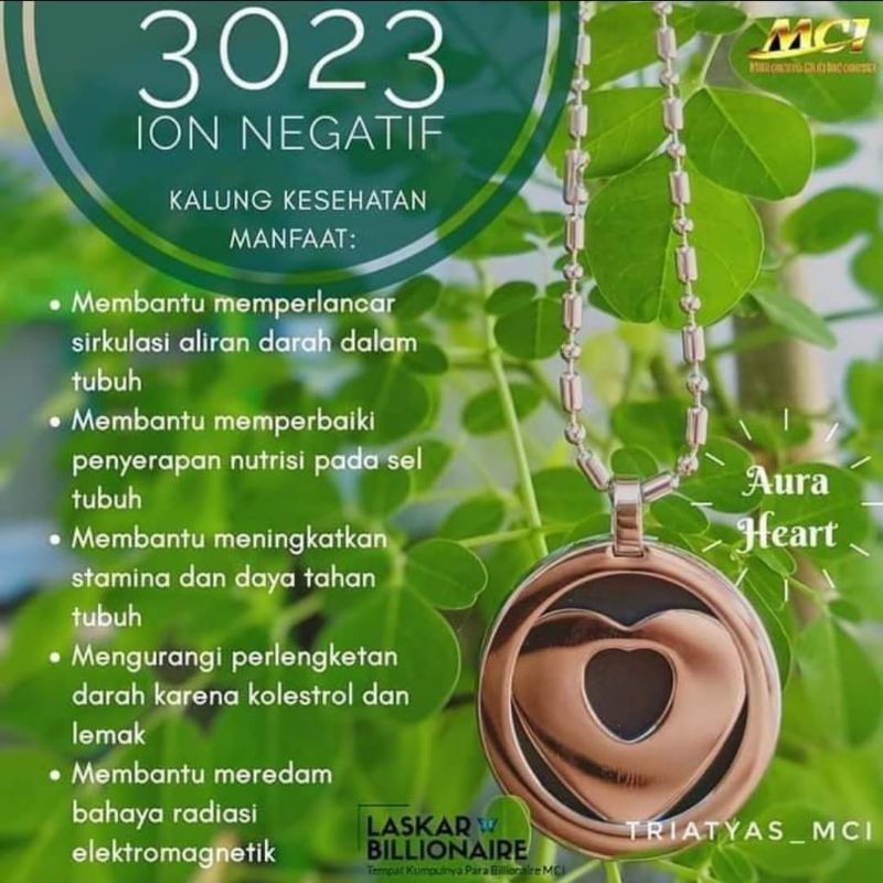 Kalung Pendant AURA HEART Original MCI/1Pcs