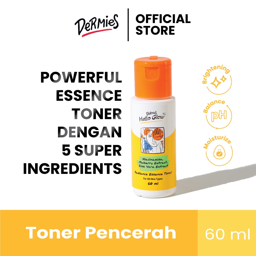 Dermies Power Glow - Paket Pencerah Wajah - Night Cream &amp; Serum &amp; Toner