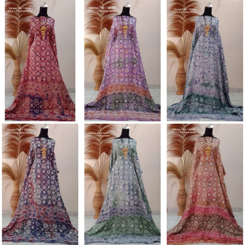 Kain Jumputan Palembang 3 Meteran Motif Titik Tujuh 7 Bahan Dasar Couple Batik Jemputan Viscose Hand