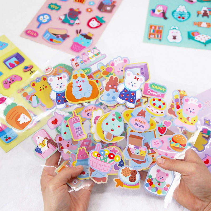 

Game Time Rabbit Diary Deco Stickers / Stiker Lucu Kelinci