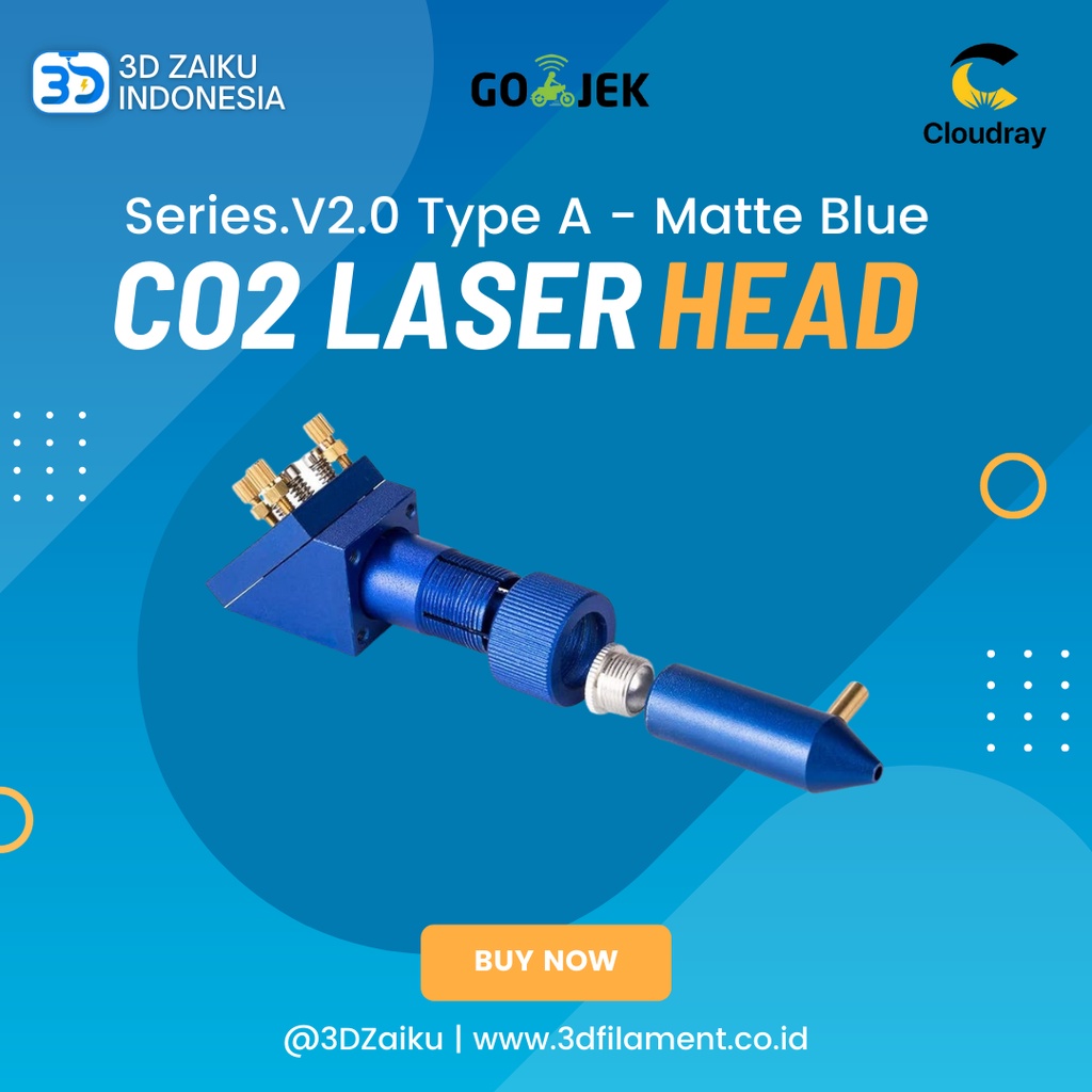 Original Cloudray K Series.V2.0 Type A Matte Blue CO2 Laser Head