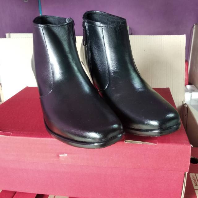 COD SEPATU BOOTS PANTOFEL PANTOPEL VANTOFEL WANITA BAHAN KULIT ASLI SOL HAK 5 CM TERBARU