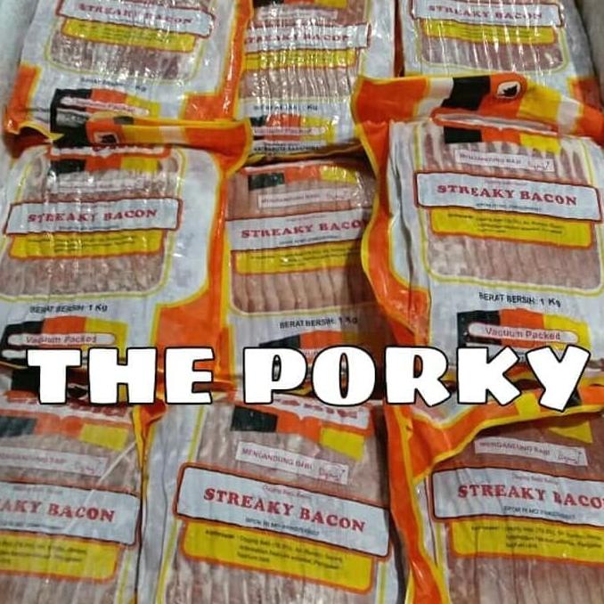 

MAKANAN BEKU / PORK STREAKY BACON AROMA (1KG PERPAK) NON COD