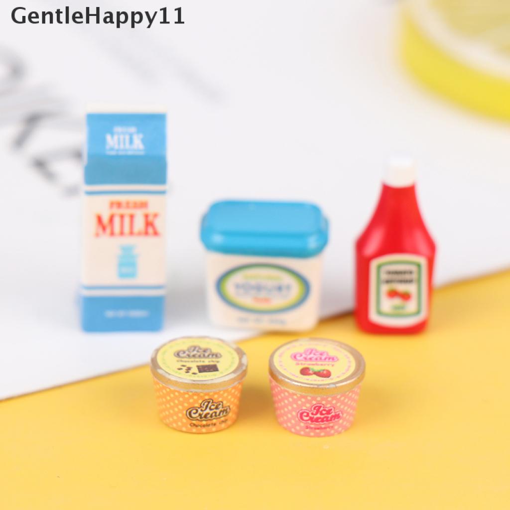 Gentlehappy 5Pcs / Set Mainan Miniatur Saus Tomat / Yogurt / Es Krim Untuk Aksesoris Rumah Boneka