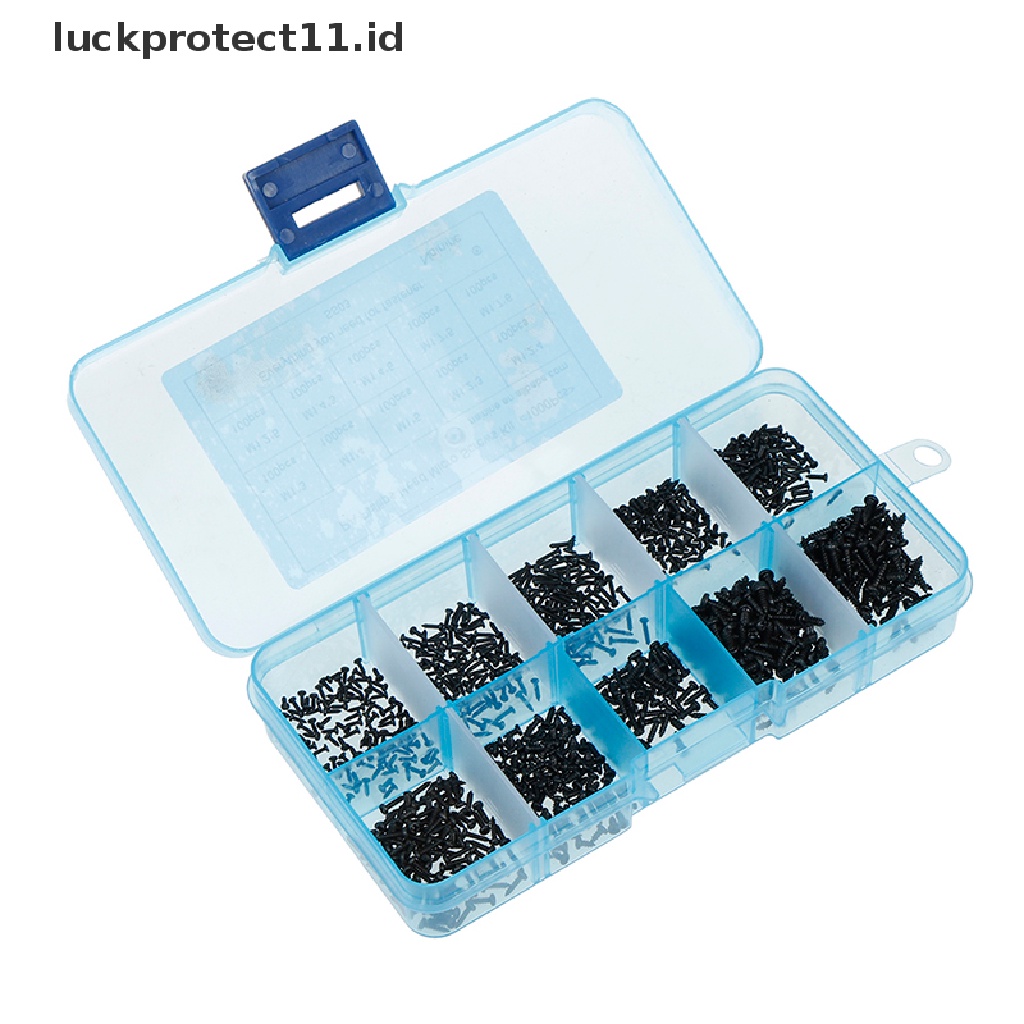 &lt; Luckprotect11. &lt; Luckproteksi1000pcs / set Sekrup Bulat Mikro M1.2 M1.4 M1.7