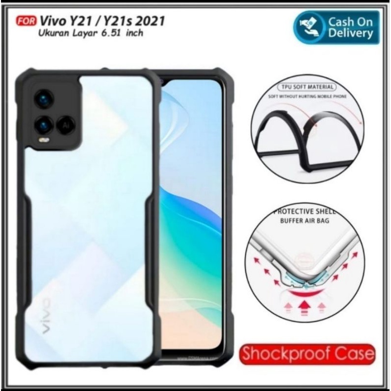 Case Vivo Y75 5G V21 4G 5G V21E Y73 Y50 Y30 Y30i Y30s Y21 Y21s Y33s Y51 Y51A Y53s Y91 Y93 Y95 Y91C Y20 Y20i Y20s Y20sG Y12s V20 SE Y12 Y15 Y17 Y19 Y15s V19 S1 Pro Hard Soft Fusion Armor Shockprooft TPU HD Trasnparan Acrylic Casing HP Cover + Ring Holder