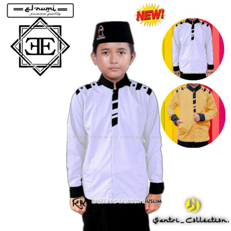 ( HARGA GROSIR )Baju Koko anak remaja usia 13-15tahun || Koko Hadroh putih terbaru || koko el rumi |