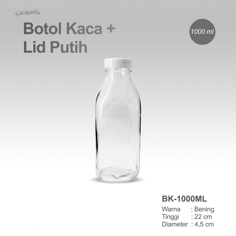 Botol Kaca 1 Liter - Botol Kopi Teh - Botol Minum