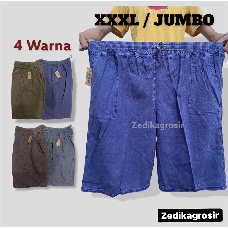 Celana Pendek Pria Kolor Cargo Semi Jeans BIG SIZE JUMBO polos Casual Gaya Polos Nyaman Buat Santai