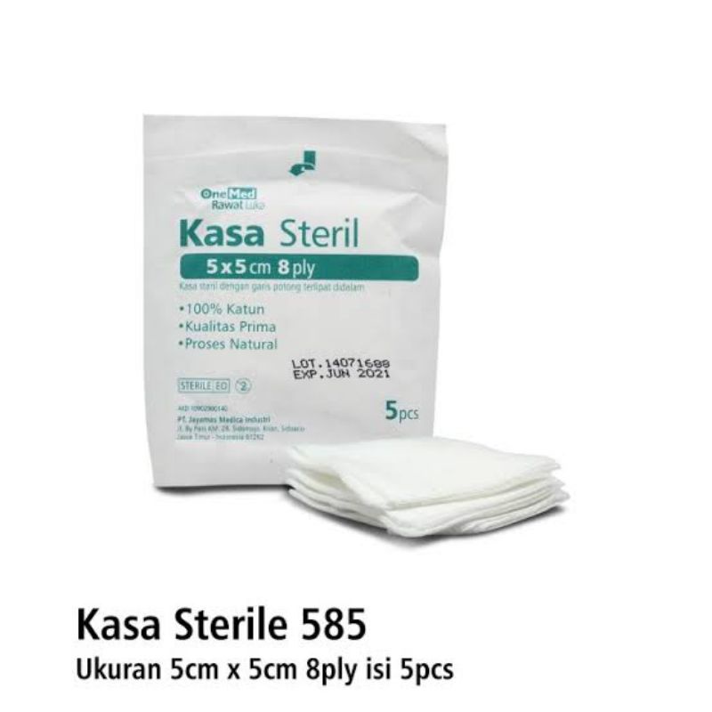 Kasa Steril 585 OneMed 5x5cm 8 Ply Isi 5 Lembar / Pack