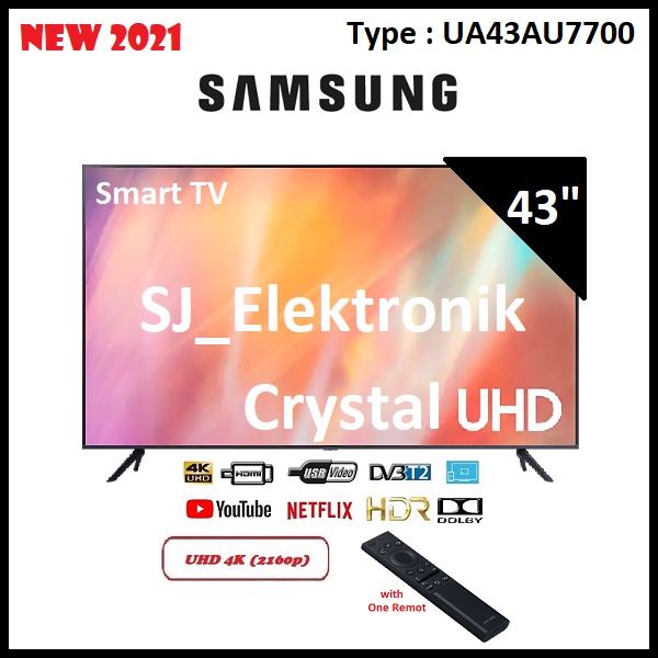 (KHUSUS LUAR KOTA) LED TV Samsung 43 Inch UA43AU7700 - 43AU7700 Crystal UHD 4K