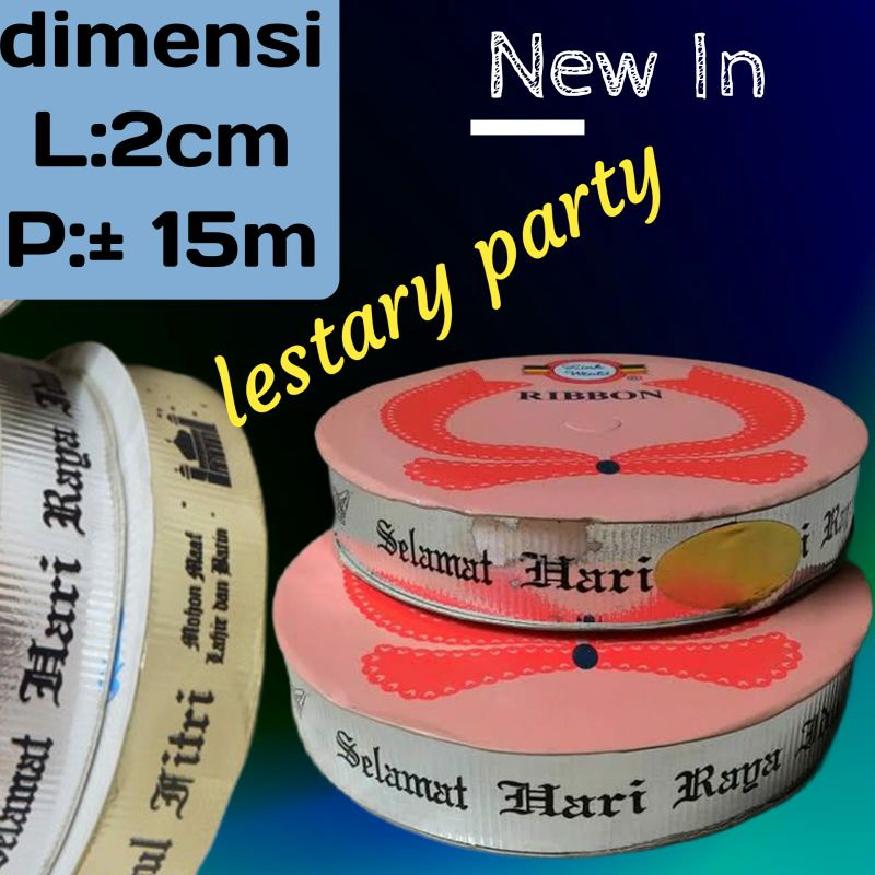 

(±15M) Pita Rol Metalik Gold/Silver SELAMAT HARI RAYA IDUL FITRI / Pita Parcel atau Hampers Lebaran / Pita Dekorasi Hadiah atau Bingkisan Lebaran