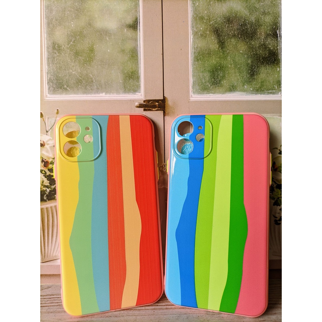 Case Hp Softcase Handphone Casing Soft Case Rainbow Pelangi IPhone 11 12 Pro Xs Max Karakter