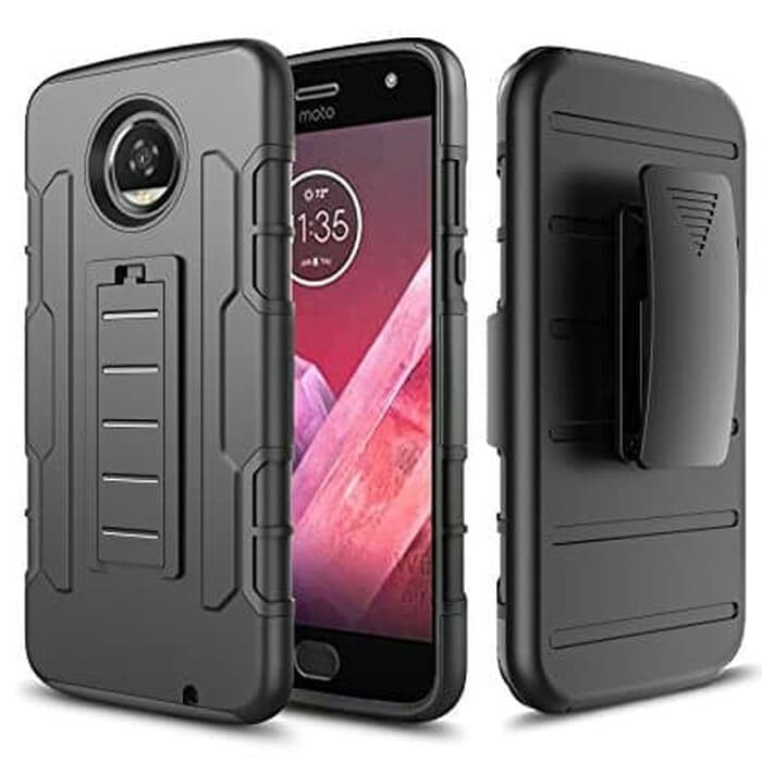 MOTO Z2 PLAY BLACK ARMOR SHOCKPROOF DEFENDER MILITARY CASE Z2 PLAY