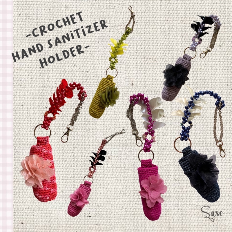 Hand Sanitizer Holder Rajut + Beads / Gantungan Hand Sanitizer