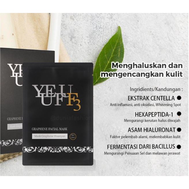 ☘️Yuri Kosmetik☘️ ORIGINAL YUEFU F3 Graphene Facial Mask masker wajah Premium 1 pc