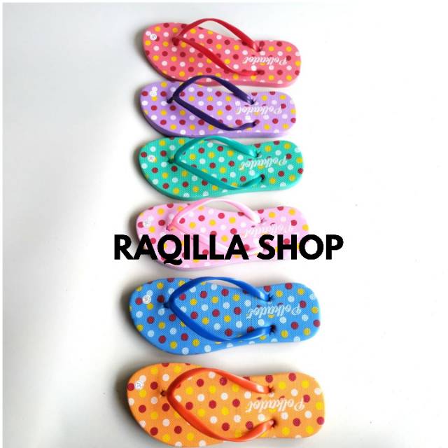 Raqilla Shop / Sandal jepit polkadot / sandal jepit wanita wanita polkadot