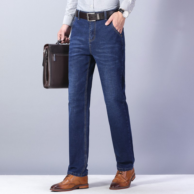 Premium Celana Jeans panjang pria straight/standar Hitam dan biru Celana kasual jeans kode 021