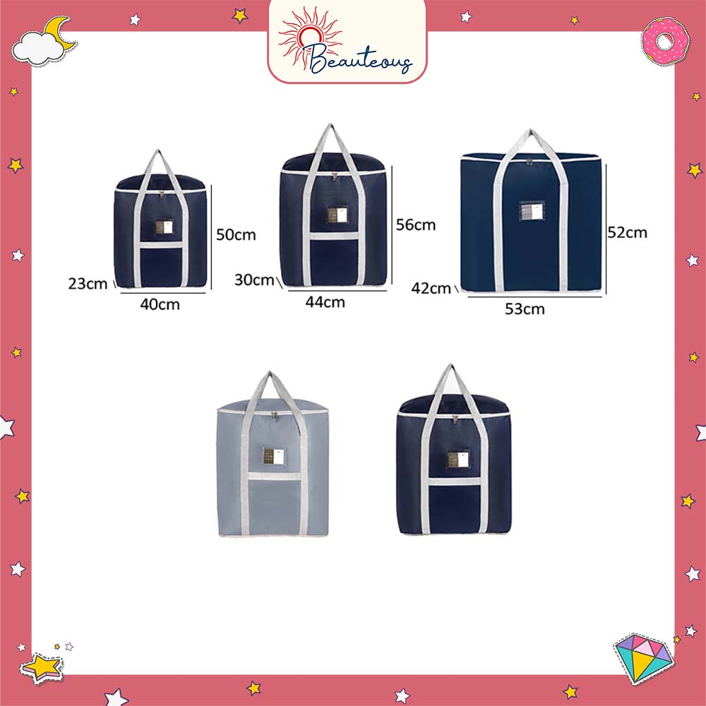 Tas Travel Jumbo Lipat Foldable Tas Penyimpanan Storage Orginizer Bag Pakaian Selimut Anti Air