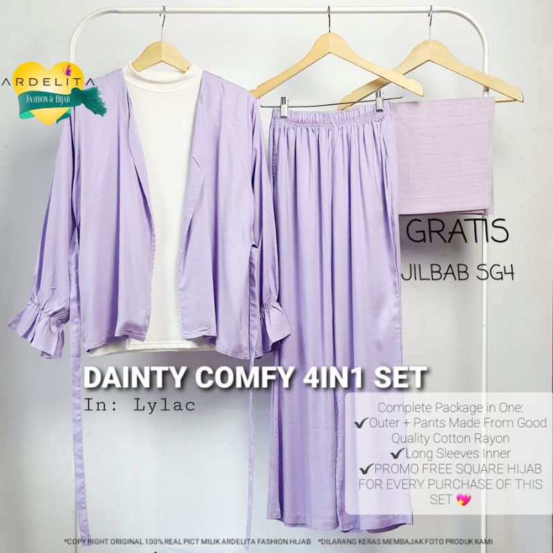 ORI PAKET OOTD 4IN1 HEMAT LENGKAP DAINTY DAILY COMFY WEAR SET / SETCEL WANITA NYAMAN DIPAKAI / BAJU SETELAN WANITA HIJAB BAHAN KATUN RAYON / BAJU WANITA MODEL TERBARU KEKINIAN / HOME DRESS KEREN NYAMAN GAYA