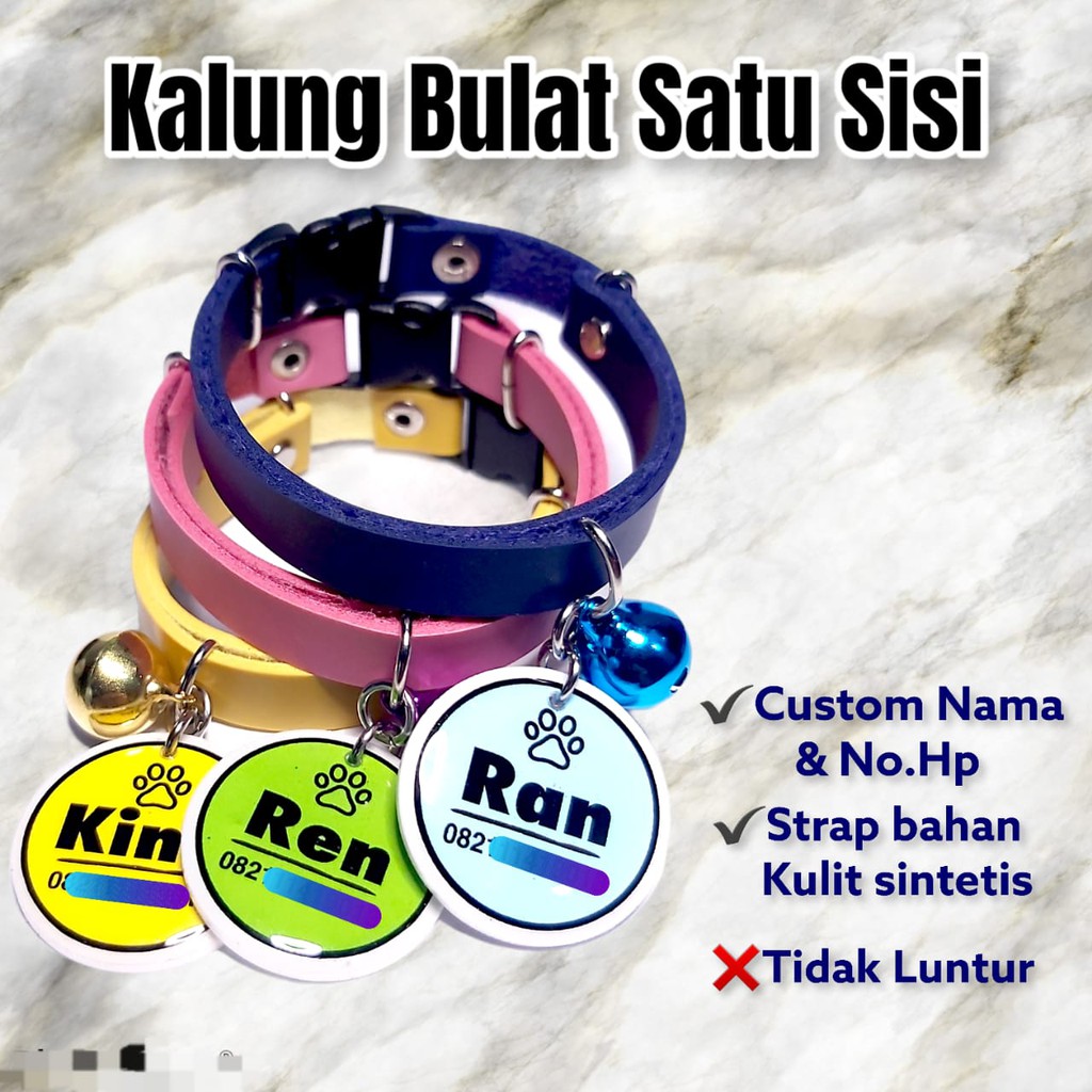 Kalung Kucing Kulit Nama Custom