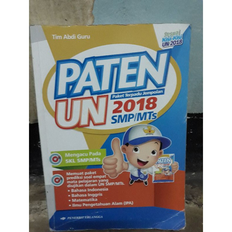 Buku Paten (paket terpadu jempolan)UN 2018 SMP (bekas)